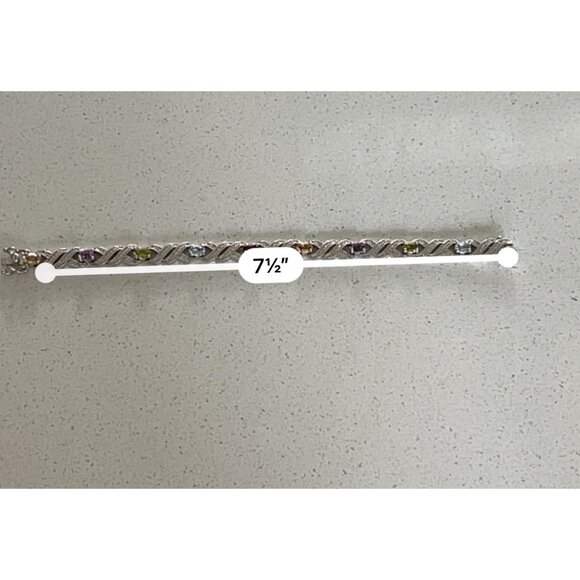 SAVVY CIE JEWELS diamond and multi gemstones bracelet - Picture 8 of 9